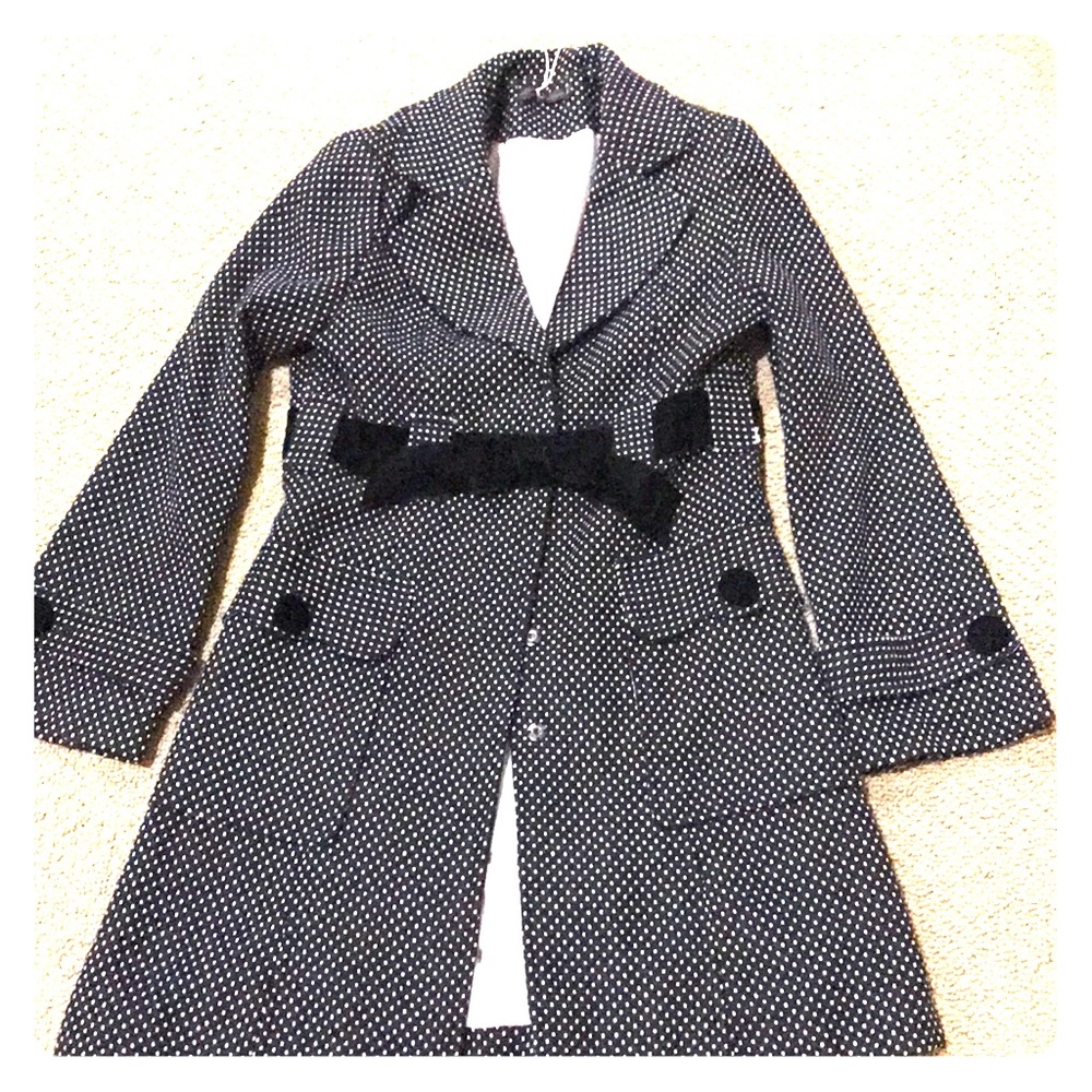 Black with polka dots coat